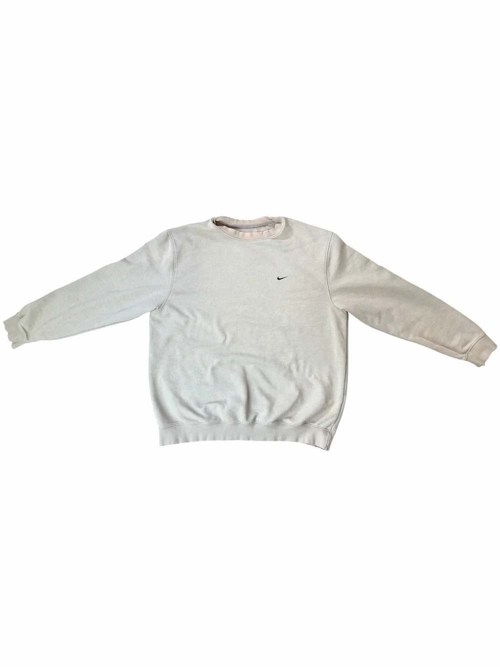 Vintage Y2K Nike Mini Swoosh Crewneck Pullover Sweatshirt XXL Cream Streetwear